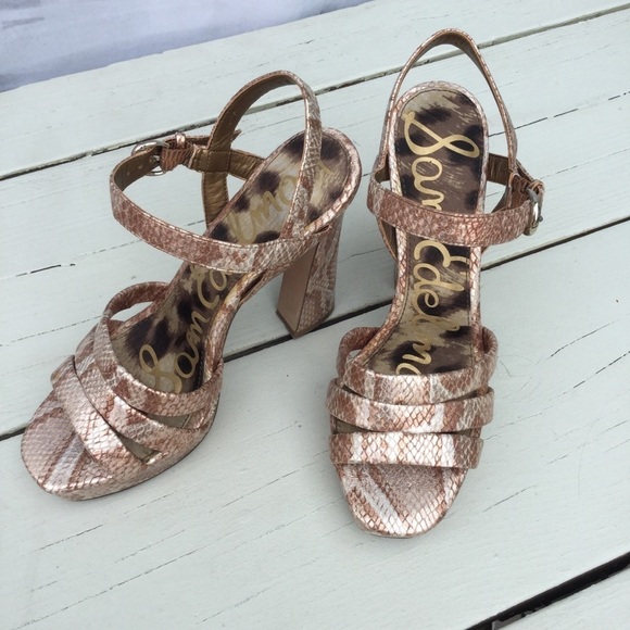 Sam Edelman Taryn Snake Print Sandals - Picture 1 of 7
